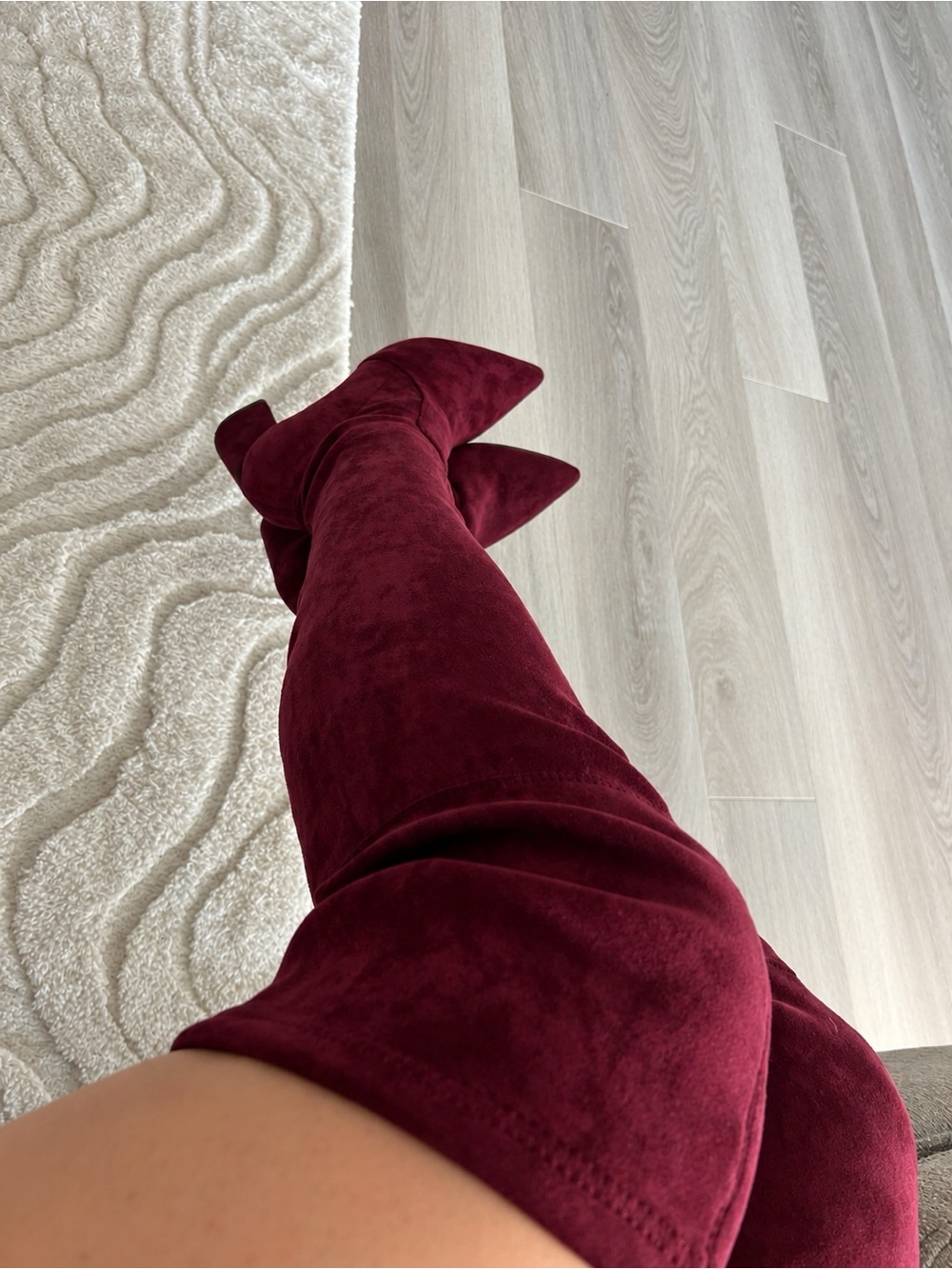 Le Château Over-the-Knee Pointed Toe Boots in Burgundy - Size 39